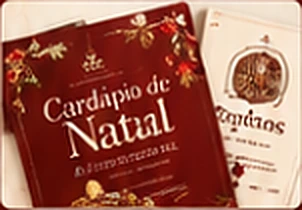 Capas de cardápios natalinos editáveis